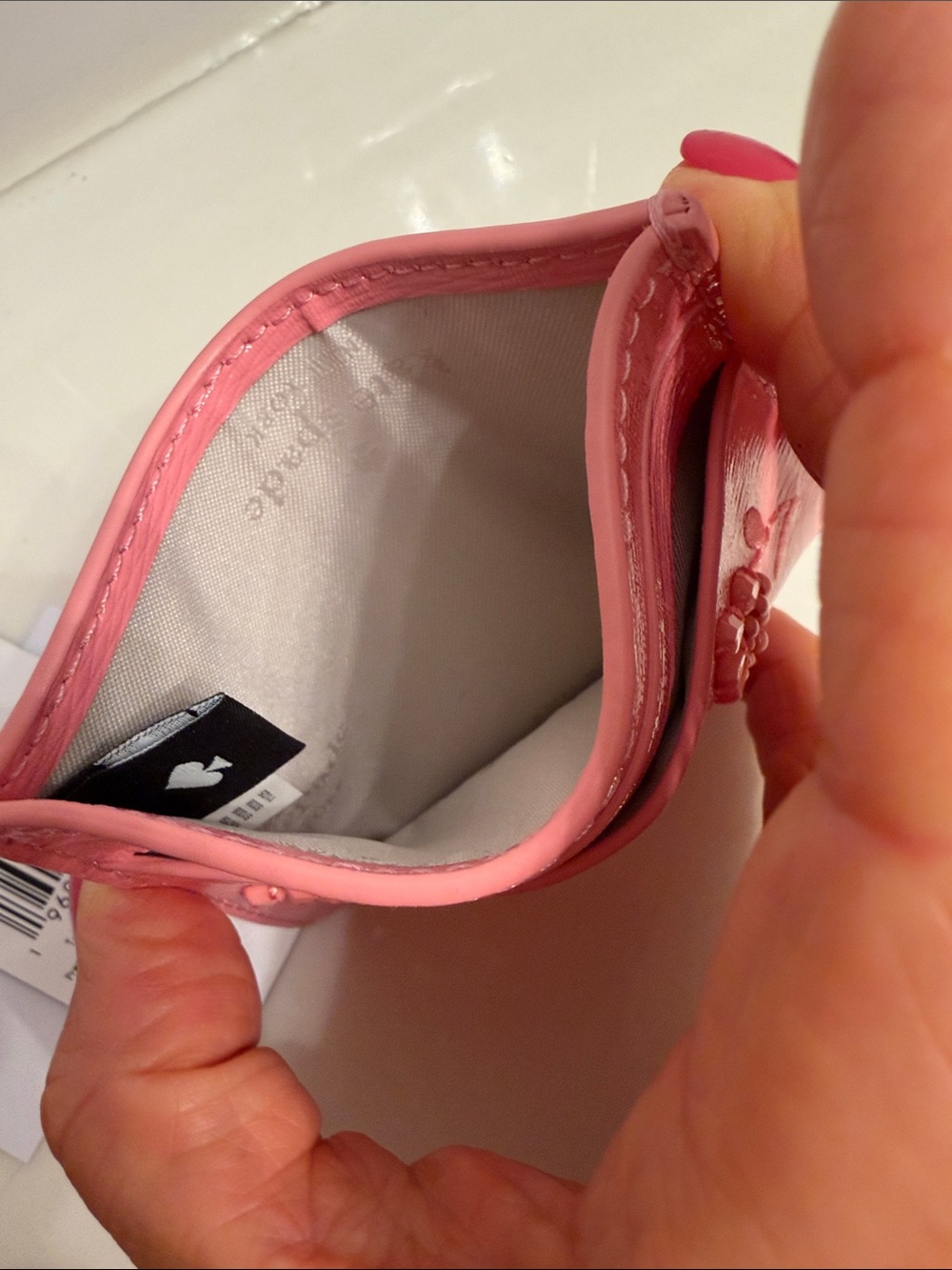 Pink Embossed Floral Card Holder - Picture 5 of 5